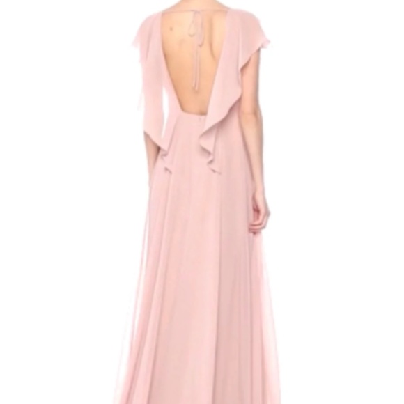 Jenny Yoo Alanna Chiffon Whipped Apricot Bridesmaid Dress - Picture 4 of 10